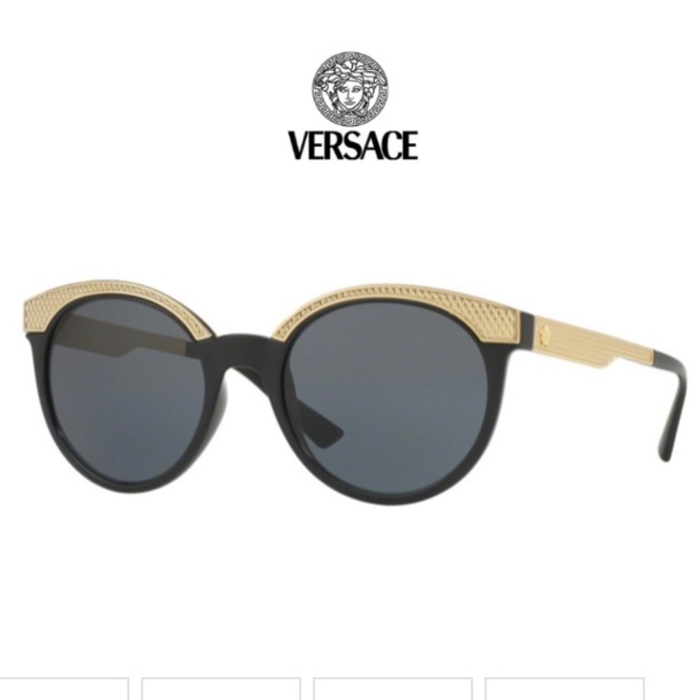 Versace black and gold cat eye sunglasses